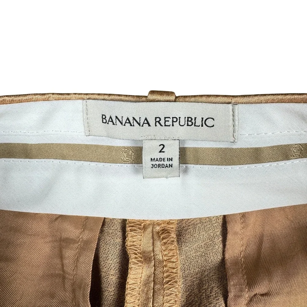 Banana Republic Brigitte‎ Wide Leg Satin Pant Women's 2 Casita Pink Linen Blend
